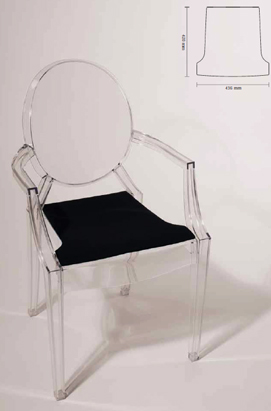 Seat cushion for chair Louis Ghost