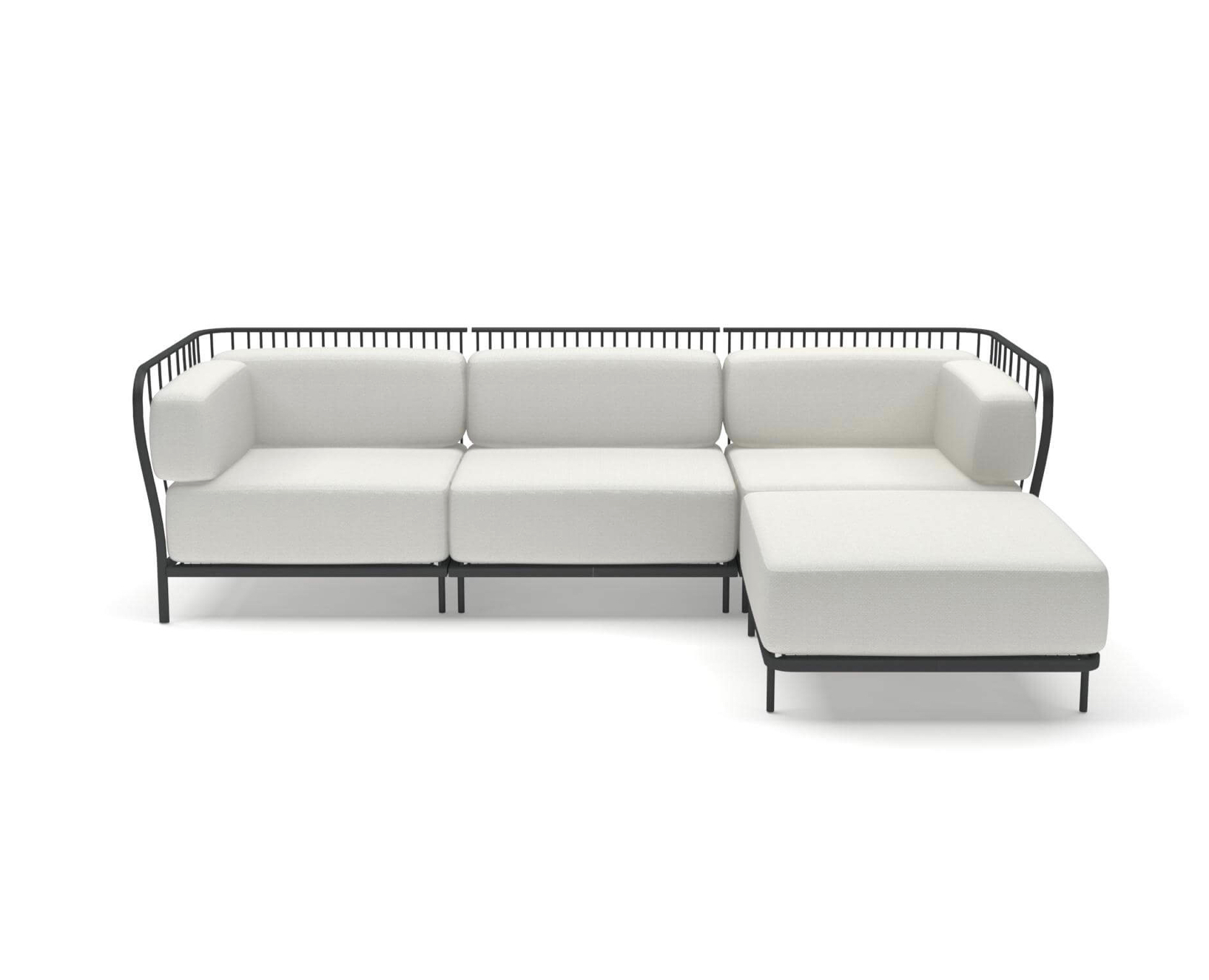 Garden 3-seater sofa with daybed CANNOLE by emu
