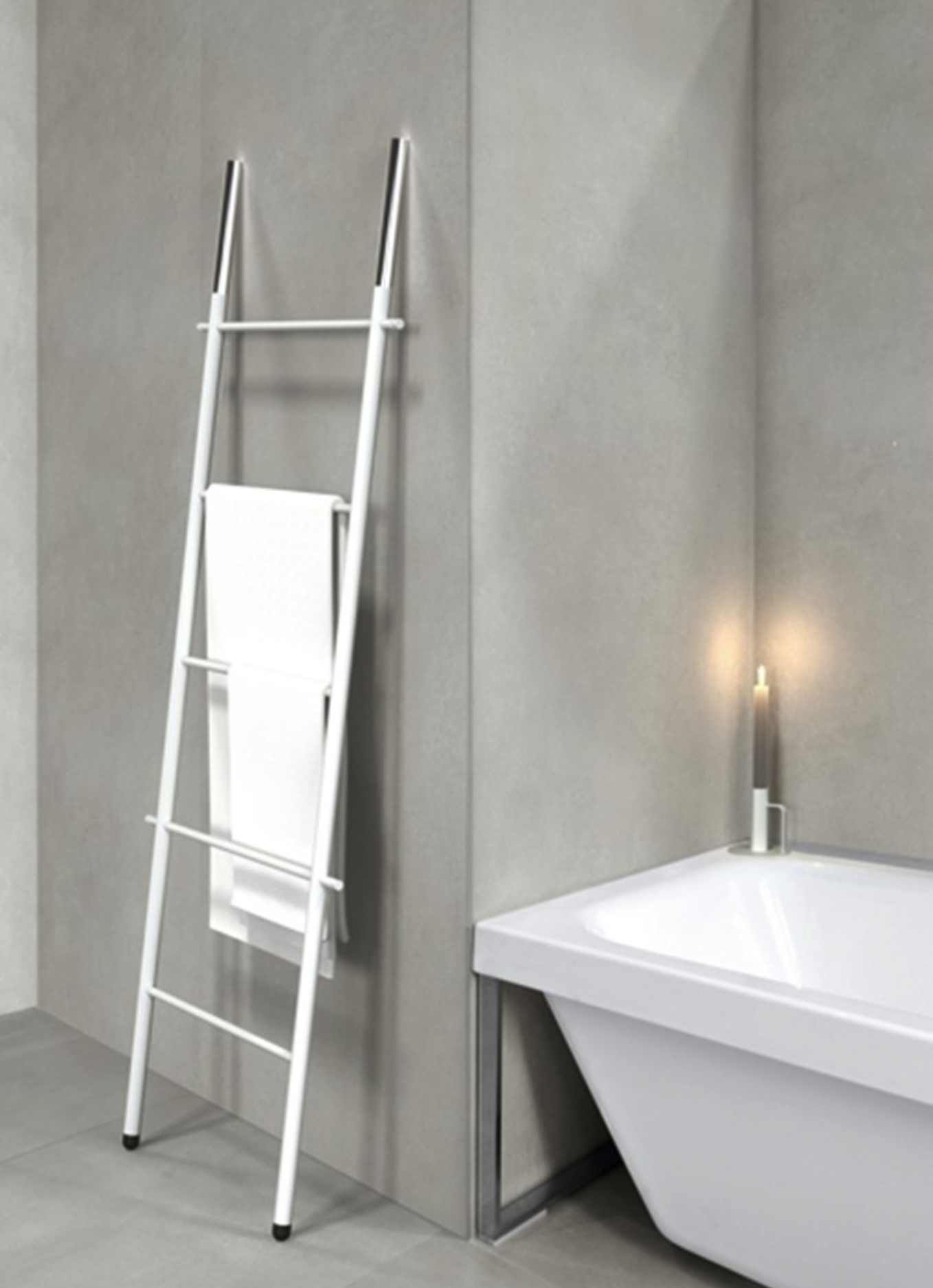 Frost Ladder BUKTO 6009Used for towels, belts or similar. Available in black and white with black, polished, copper or gold top.