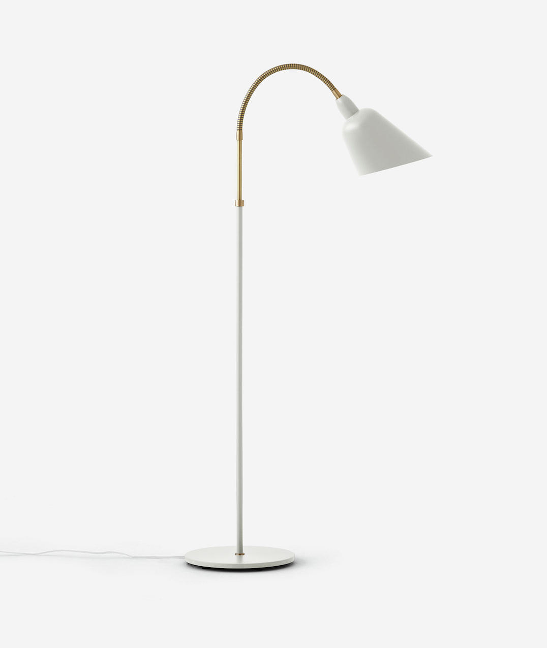 Arne Jacobsen Floor lamp AJ7 BELLEVUE White & Brass