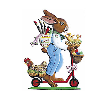 Pewter-rabbit with scooter