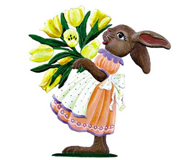Pewter-rabbit with tulips